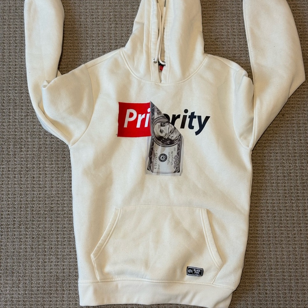Cream Hoodie with Graphic Print